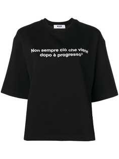 MSGM футболка с принтом Progresso