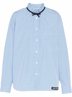 Miu Miu bow detail gingham shirt