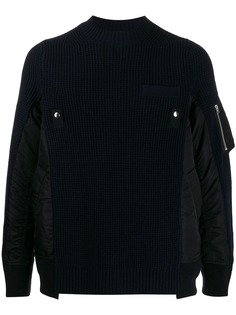 Sacai contrast panel sweater