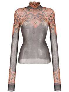 Etro sheer printed top