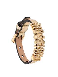 Moschino crystal-embellished logo bracelet