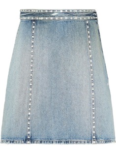 Miu Miu crystal embellished denim skirt