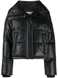 Yves Salomon leather puffer jacket