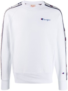Champion logo print stripe sweatshirt