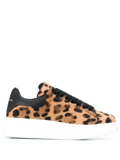 Alexander McQueen Oversized leopard-print calf hair sneakers