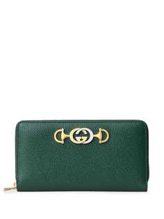 Gucci Gucci Zummi Grainy Leather Zipper Around Wallet