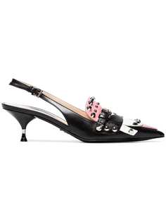 Prada туфли без задника с отделкой заклепками