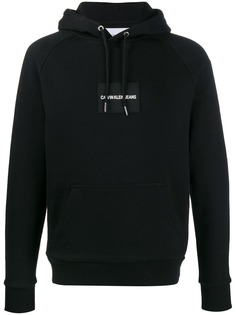 Calvin Klein Jeans logo patch drawstring hoodie