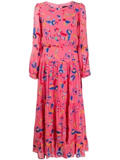 Saloni floral print midi dress