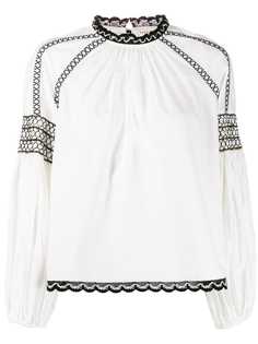 Ulla Johnson long sleeve embroidered blouse