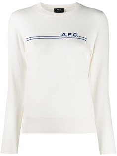 A.P.C. logo stripe jumper
