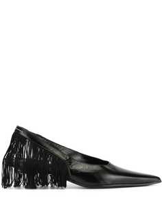 Mm6 Maison Margiela fringed slingback pointed toe pumps