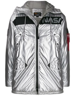 Alpha Industries куртка с эффектом металлик и принтом NASA