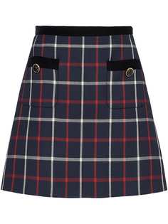 Miu Miu checked A-line skirt