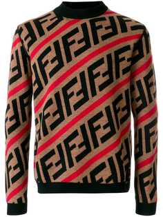 Fendi свитер в полоску с логотипом