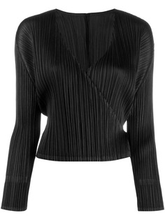 Pleats Please By Issey Miyake v-neck wrap top