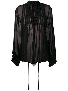 Ann Demeulemeester pintucked chiffon blouse
