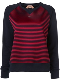 Nº21 printed logo striped sweatshirt