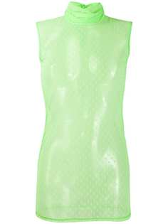 Styland сетчатый топ в мелкую точку с высоким воротником