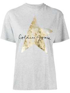 Golden Goose футболка с металлизированным принтом