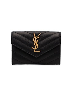 Saint Laurent стеганый кошелек с декором Monogram