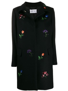 be blumarine пальто с цветочной вышивкой