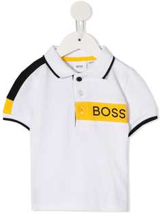Boss Kids рубашка-поло со вставками