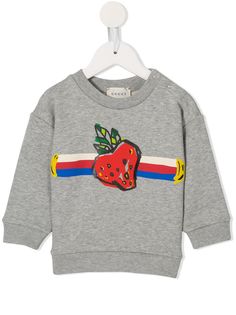 Gucci Kids толстовка в полоску с принтом