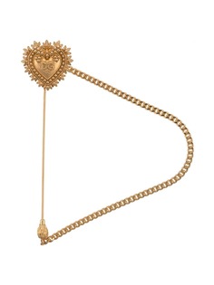 Dolce & Gabbana engraved logo heart brooch