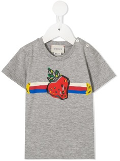 Gucci Kids футболка в полоску с принтом