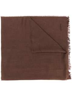 Z Zegna logo frayed scarf