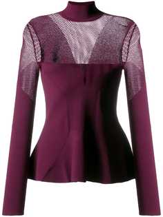 Karl Lagerfeld pointelle-panelled knitted sweater