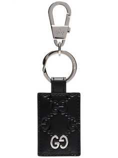 Gucci GG pattern embossed keychain
