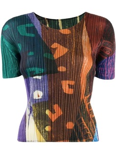 Pleats Please By Issey Miyake abstract patterned T-shirt