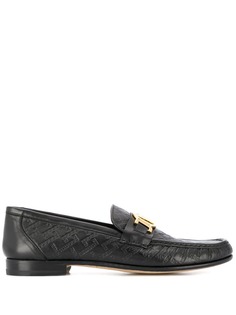 Versace embossed greek key loafers
