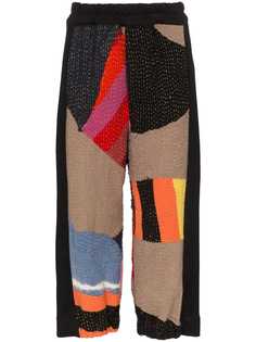 By Walid patchwork tapered trousers