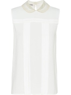 Miu Miu sablé eyelet lace top