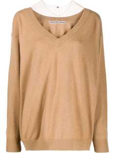 Alexander Wang sheer yoke v-neck jumper