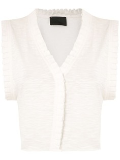 Andrea Bogosian pleated trim Poncho blouse