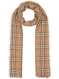 Burberry легкий кашемировый шарф в клетку Vintage Check