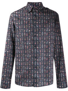 Eton printed flannel shirt