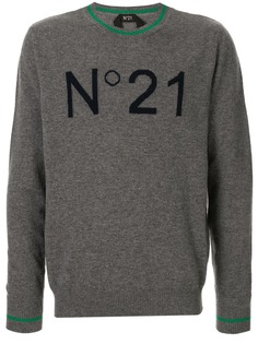 Nº21 свитер жаккардовой вязки с логотипом