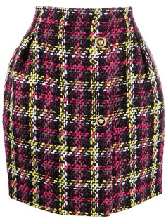 Versace woven checked mini skirt