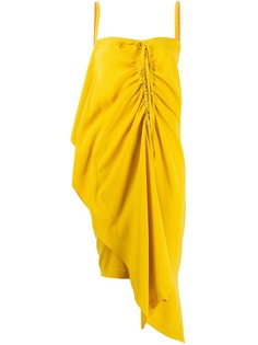 McQ Alexander McQueen ruched drape asymmetric dress