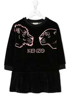 Kenzo Kids lion embroidered sweatshirt dress