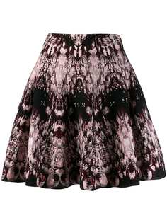 Alexander McQueen юбка с цветочным узором вязки интарсия