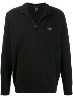 Paul & Shark logo patch zip-up jumper