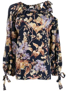 Zimmermann Sabotage floral-print draped blouse