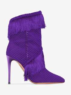 Aquazzura tassel 105mm soutache ankle boots