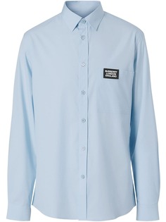 Burberry Logo Detail Stretch Cotton Poplin Shirt